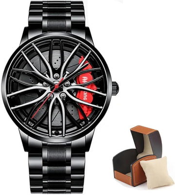 ⌚ Men’s Creative 3D Car Wheel Rotating Wrist Watch – Unique & Stylish