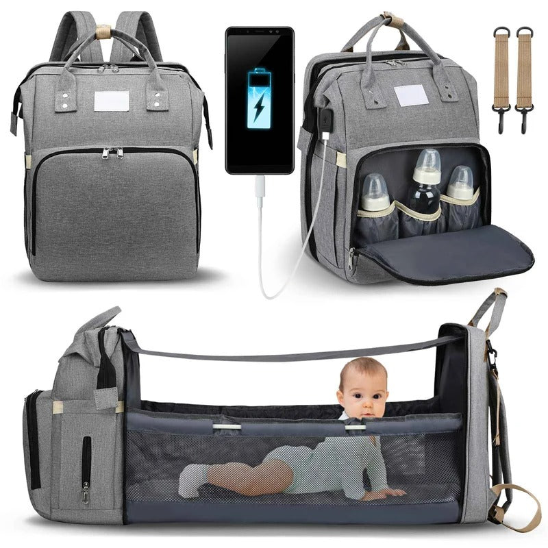 🍼 Portable Folding Crib Diaper Bag – Multi-Function & Travel-Friendly