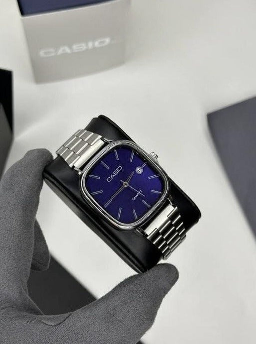 ⌚ Casio Silver Blue Watch – Stylish & Durable Timepiece