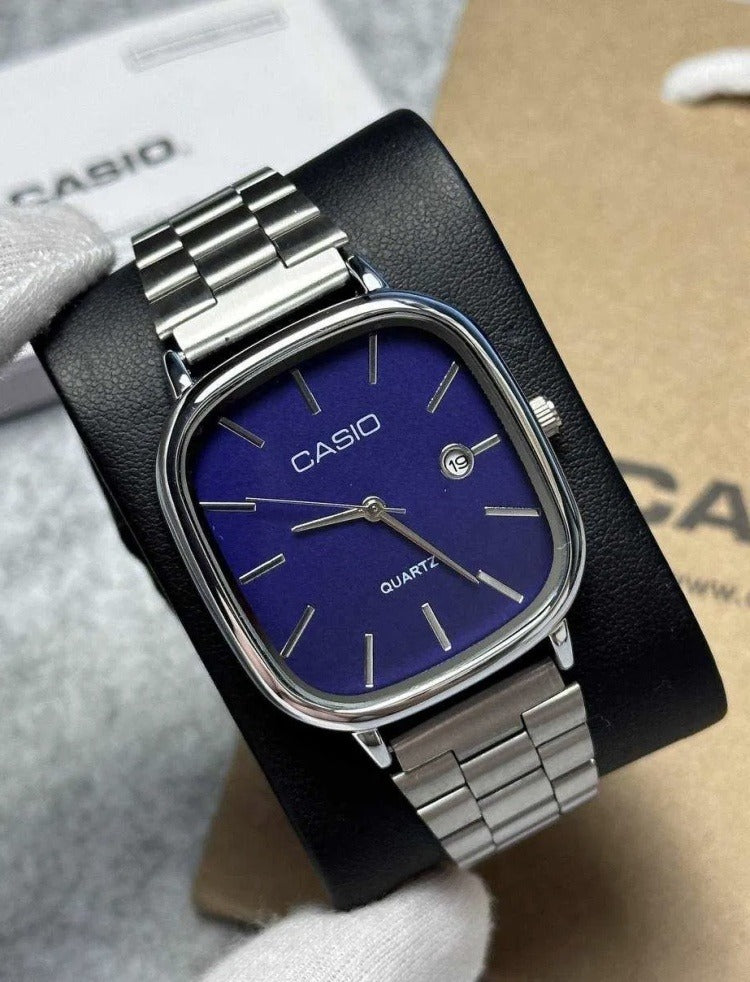 ⌚ Casio Silver Blue Watch – Stylish & Durable Timepiece