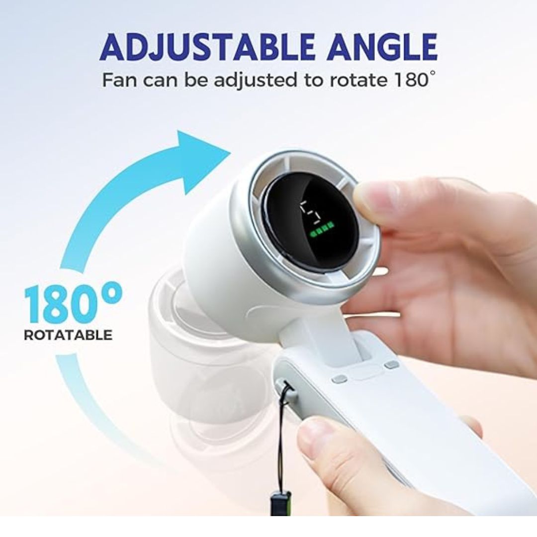 💨 Handheld Foldable Digital Mist Fan – Cool & Refresh Anywhere 💧