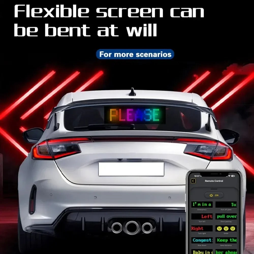 ✨ Flexible LED Display Screen for Car – Custom Scrolling Message Sign